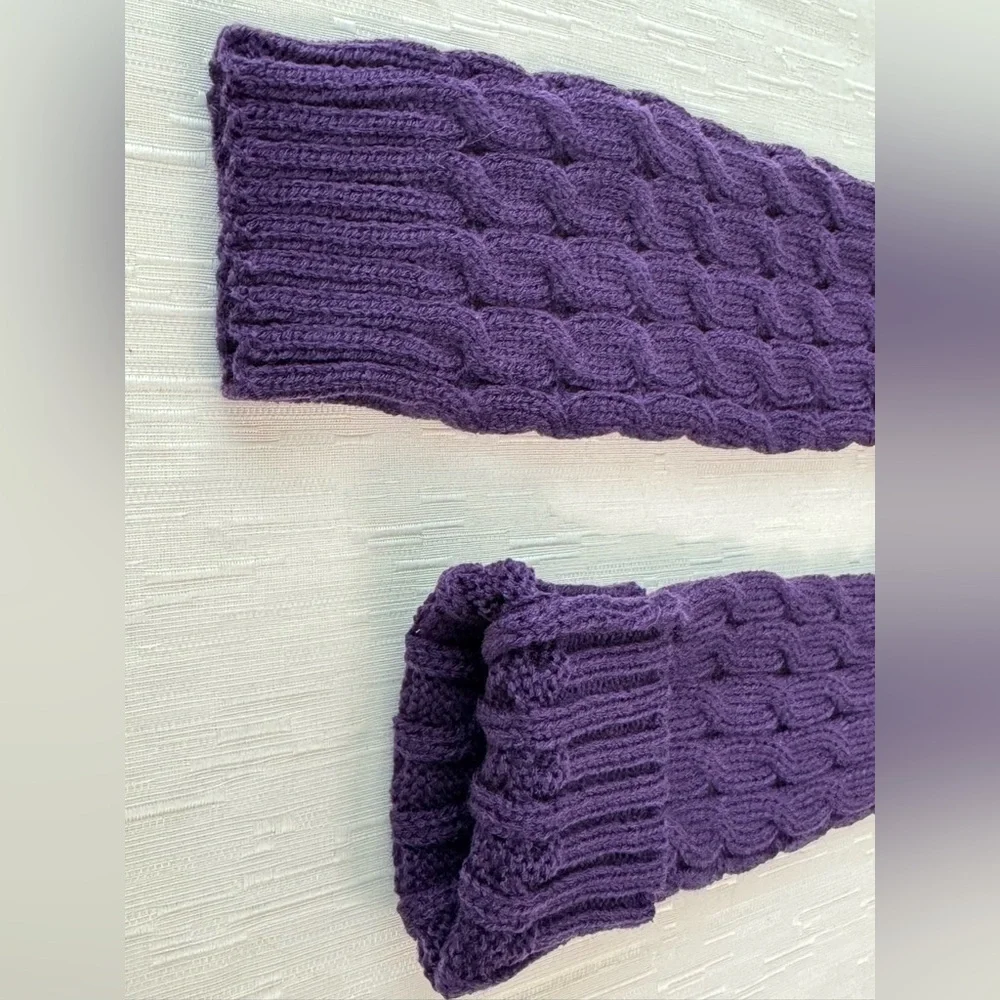Purple Cable Knit Leg Warmers | Little & Young Girls | NWOT | Winter